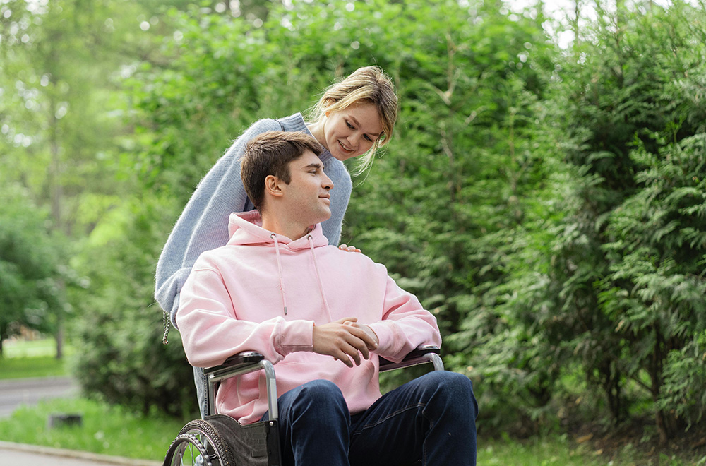 man and carer