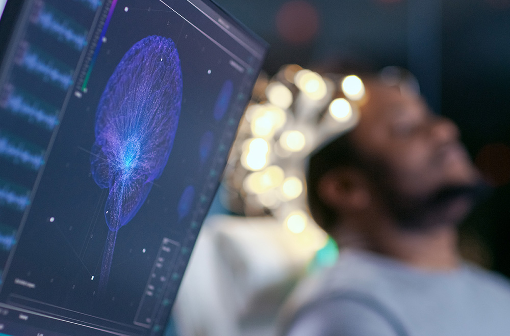 man having eeg