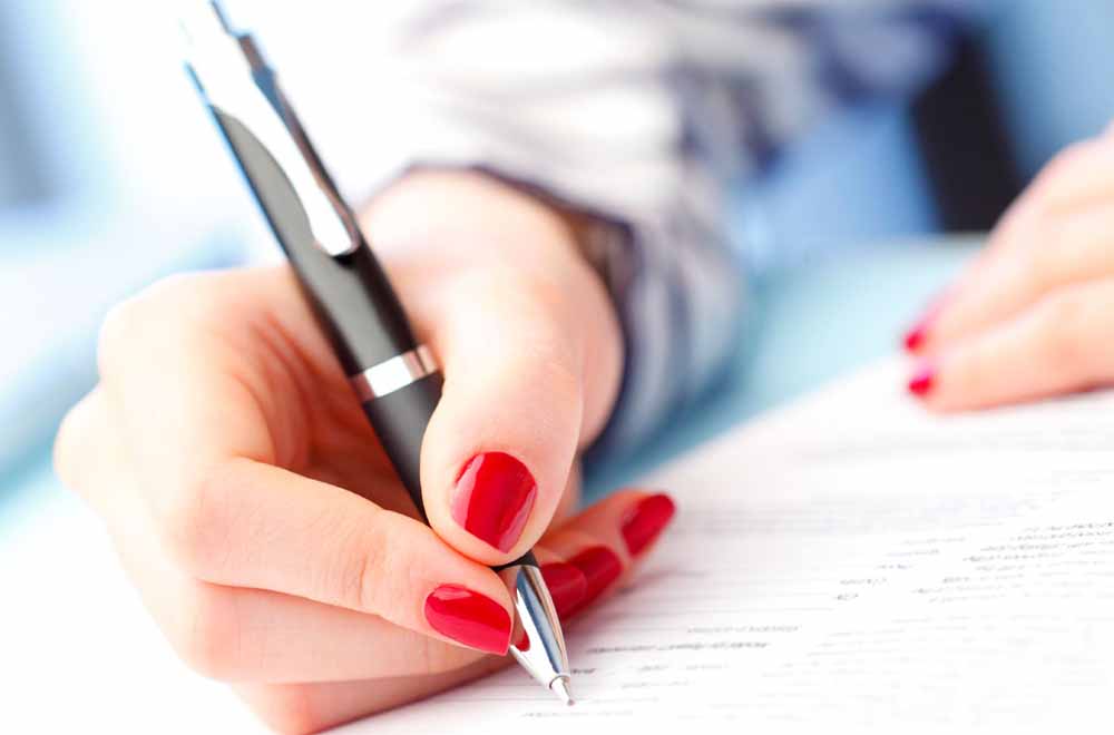 woman writing