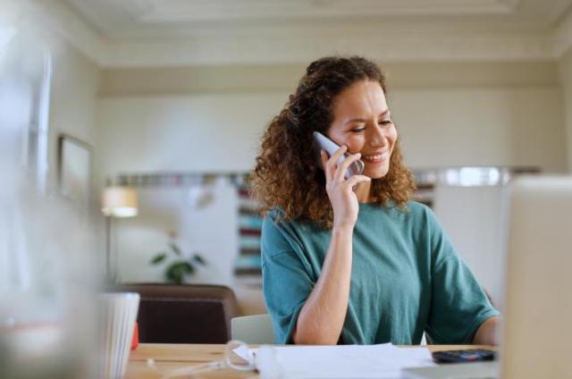 woman talking on phone